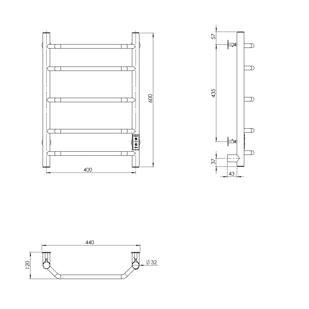 Полотенцесушитель Браво Пэк сп 3 60х40